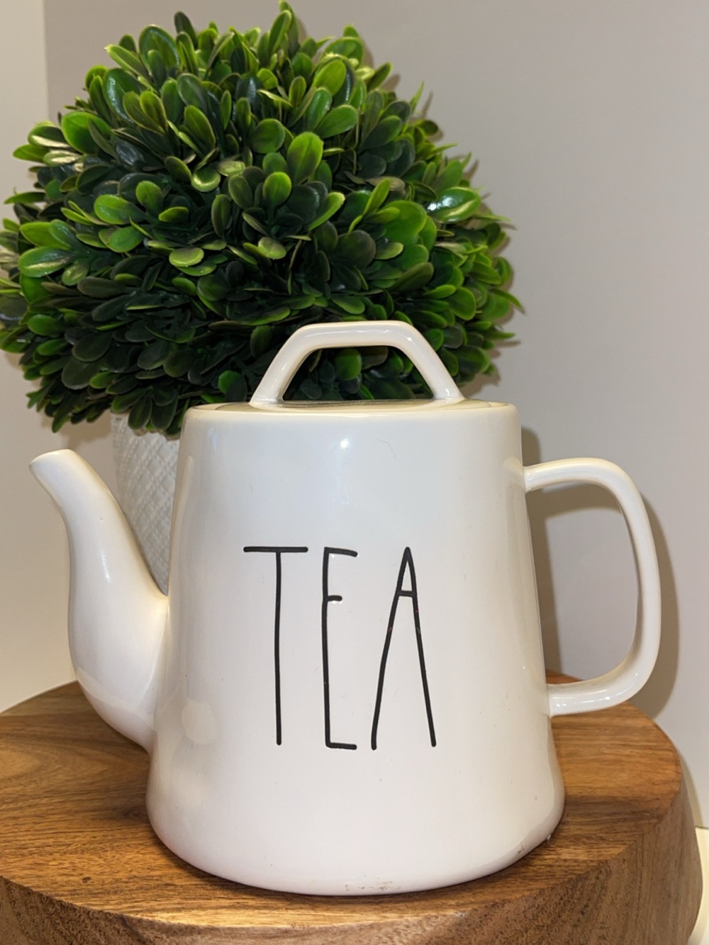 Rae Dunn White Ceramic Teapot with TEA Lettering